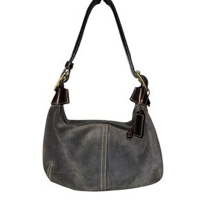 Coach Gray and Brown Hobo Bag